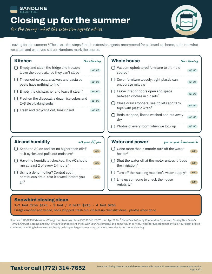 Snowbird checklist, page 2